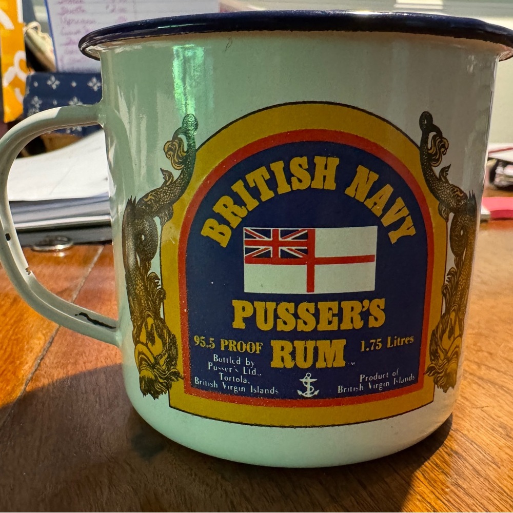 British Navy Pusser's Rum Enamel Mug